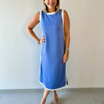 Contrast Binding Midi Dress