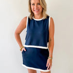 Contrast Binding Top & Skort Set