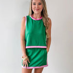 Contrast Binding Top & Skort Set