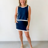 Contrast Binding Top & Skort Set