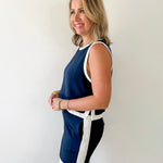Contrast Binding Top & Skort Set