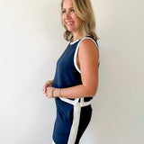 Contrast Binding Top & Skort Set