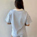 Contrast collar Knit top & Short Set