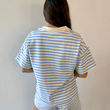 Contrast collar Knit top & Short Set