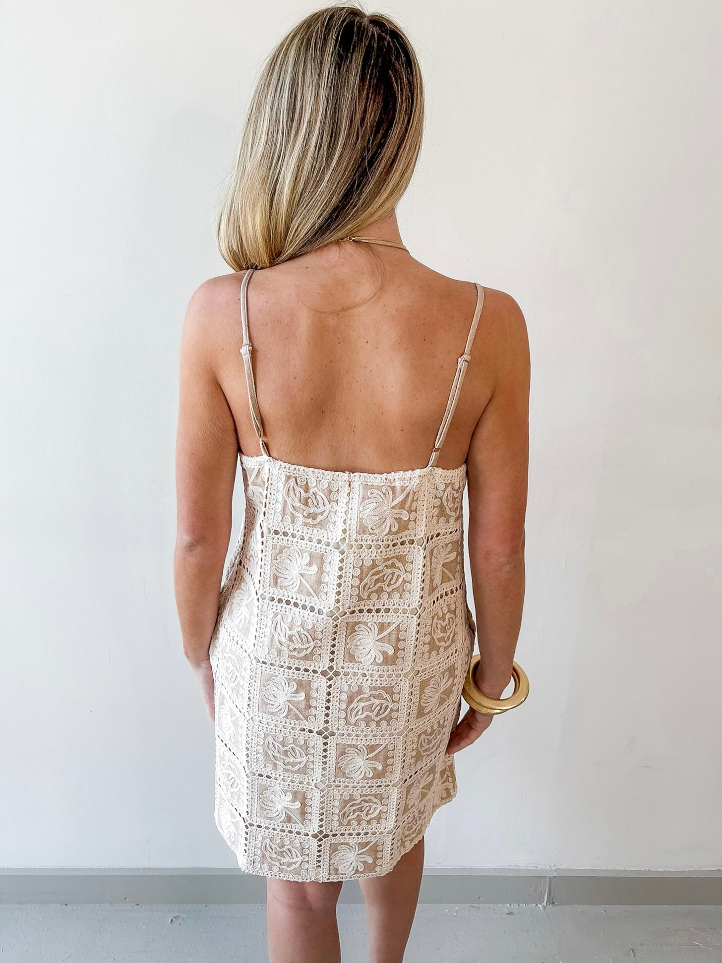 Contrast Crochet Dress