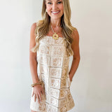 Contrast Crochet Dress