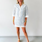 Contrast Lace Eyelet Dress