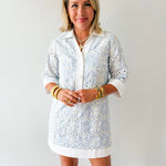 Contrast Lace Eyelet Dress