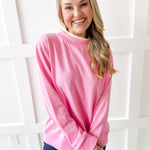 Contrast Mock Sweater- Pink/Yellow