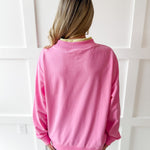 Contrast Mock Sweater- Pink/Yellow