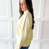 Contrast Mock Sweater- Yellow/Blue