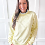 Contrast Mock Sweater- Yellow/Blue