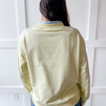 Contrast Mock Sweater- Yellow/Blue