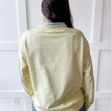 Contrast Mock Sweater- Yellow/Blue