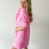 Contrast Piping Mini Dress