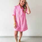 Contrast Piping Mini Dress