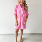 Contrast Piping Mini Dress