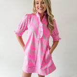 Contrast Piping Mini Dress
