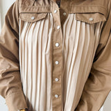 Contrast Pleated Panel Shirt