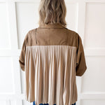 Contrast Pleated Panel Shirt