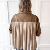 Contrast Pleated Panel Shirt