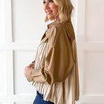 Contrast Pleated Panel Shirt