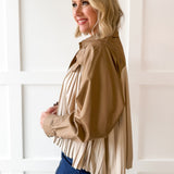 Contrast Pleated Panel Shirt