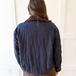 Contrast Quilted Jacket - Denim