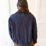 Contrast Quilted Jacket - Denim