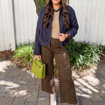 Contrast Quilted Jacket - Denim