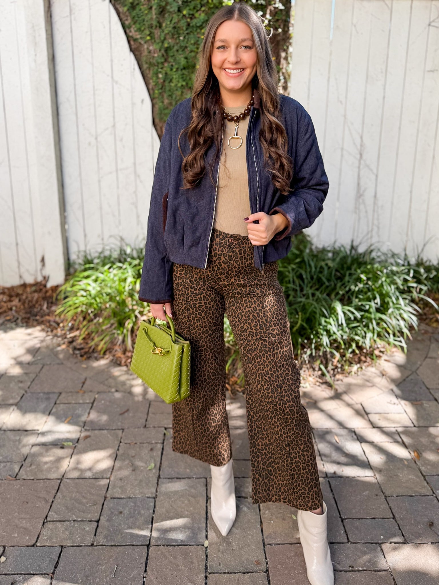 Contrast Quilted Jacket - Denim