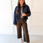 Contrast Quilted Jacket - Denim