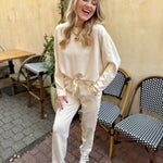 Contrast Satin Sweater & Pant Set