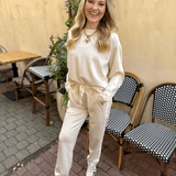 Contrast Satin Sweater & Pant Set