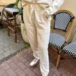 Contrast Satin Sweater & Pant Set