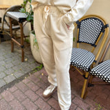 Contrast Satin Sweater & Pant Set