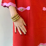 Contrast Scallop Sweater Dress