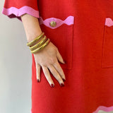 Contrast Scallop Sweater Dress