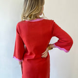 Contrast Scallop Sweater Dress