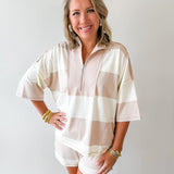 Contrast Stripe Top & Short Set
