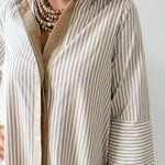 Contrast Striped Midi Shirt Dress