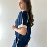 Contrast Top & Shorts Set - Navy