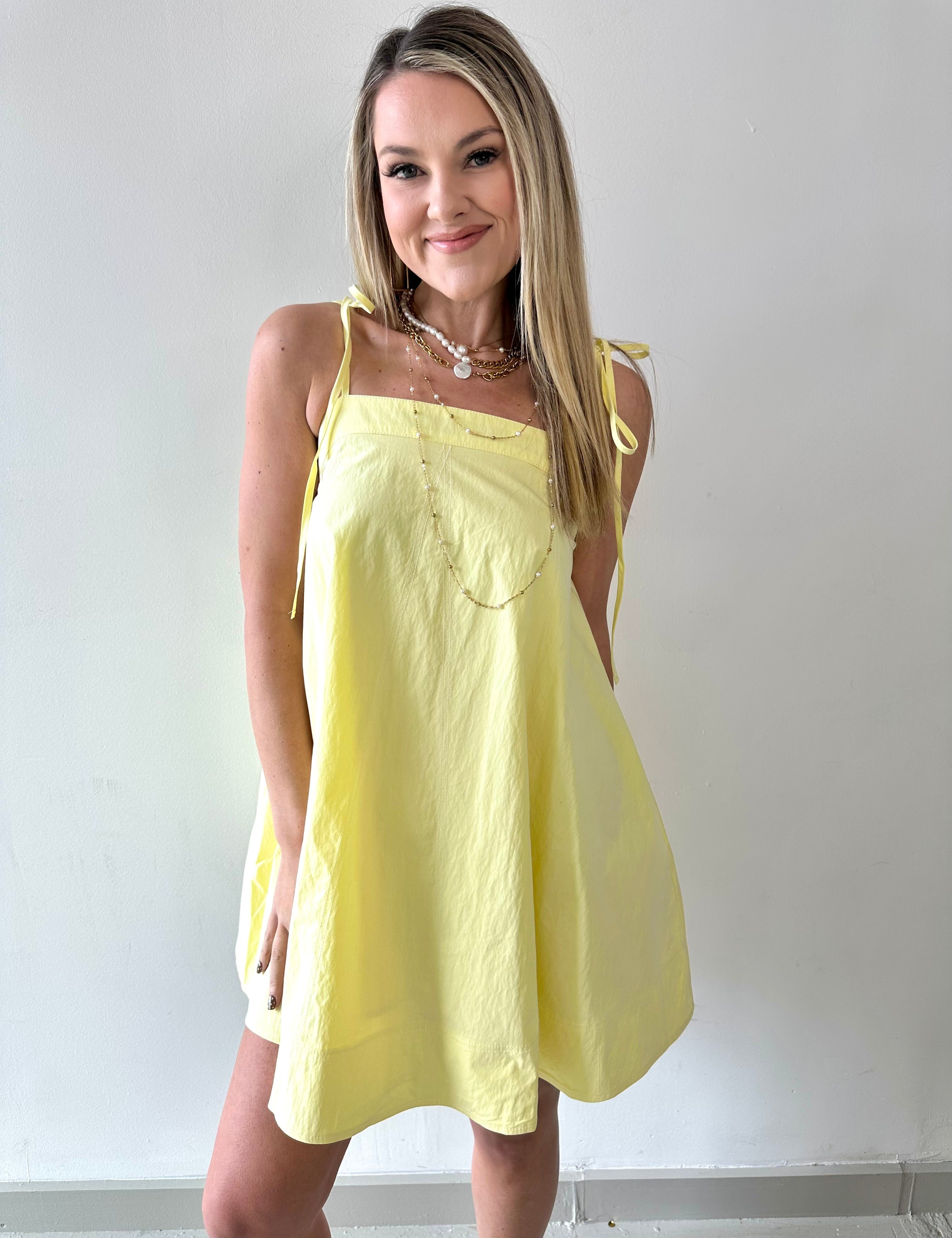 Contrast Top Stitch Mini Dress