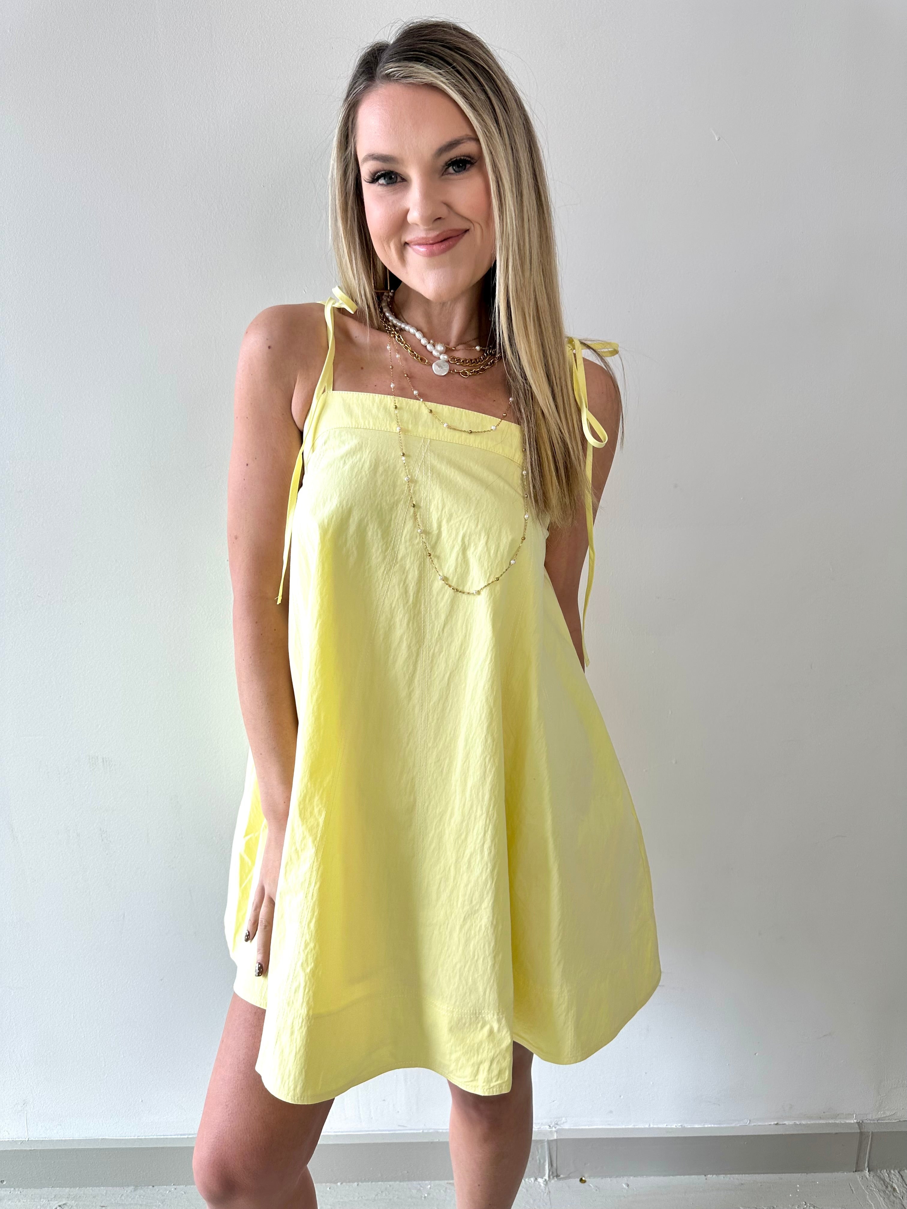 Contrast Top Stitch Mini Dress