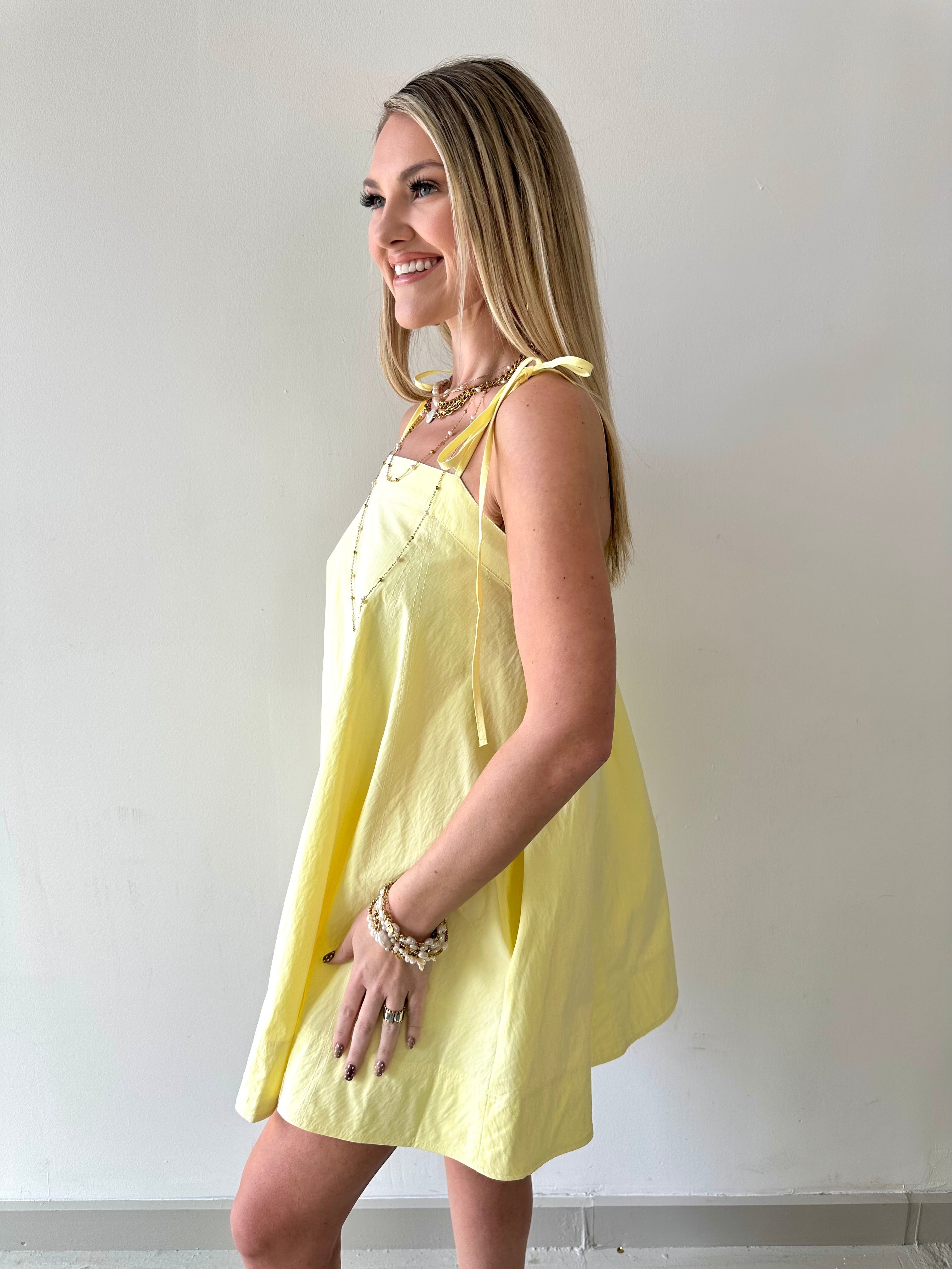 Contrast Top Stitch Mini Dress