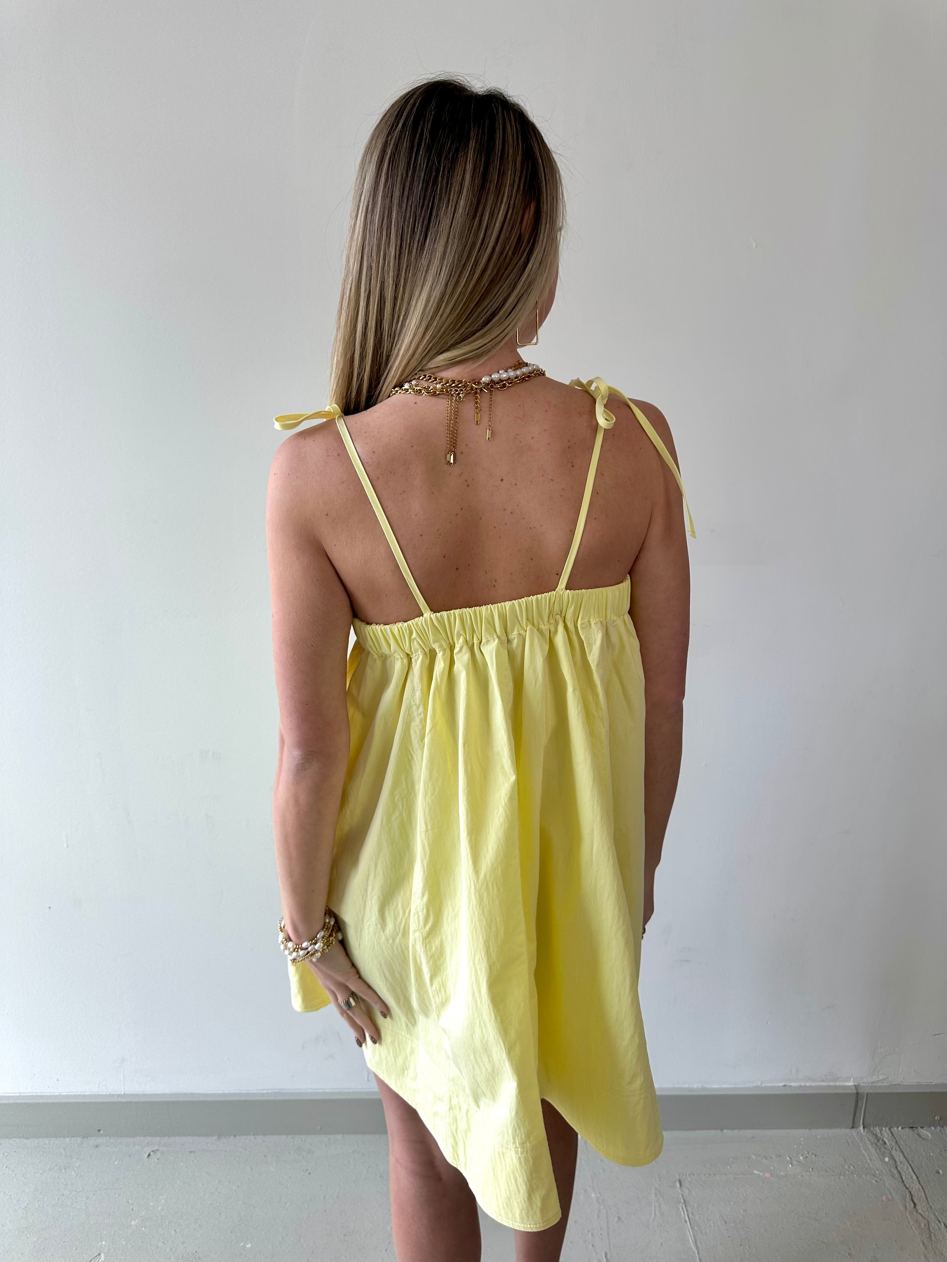 Contrast Top Stitch Mini Dress