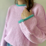 Contrast Trim Wide Boat Neck Sweater