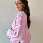 Contrast Trim Wide Boat Neck Sweater