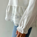 Contrast Woven Lace Trim Sweater