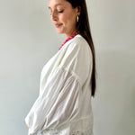 Contrast Woven Lace Trim Sweater